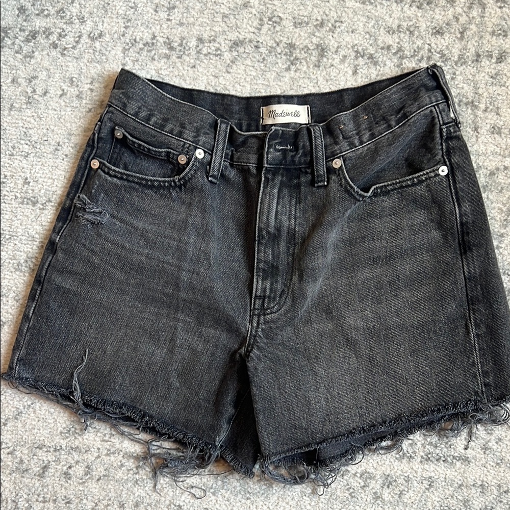 Madewell washed black Denim Shorts